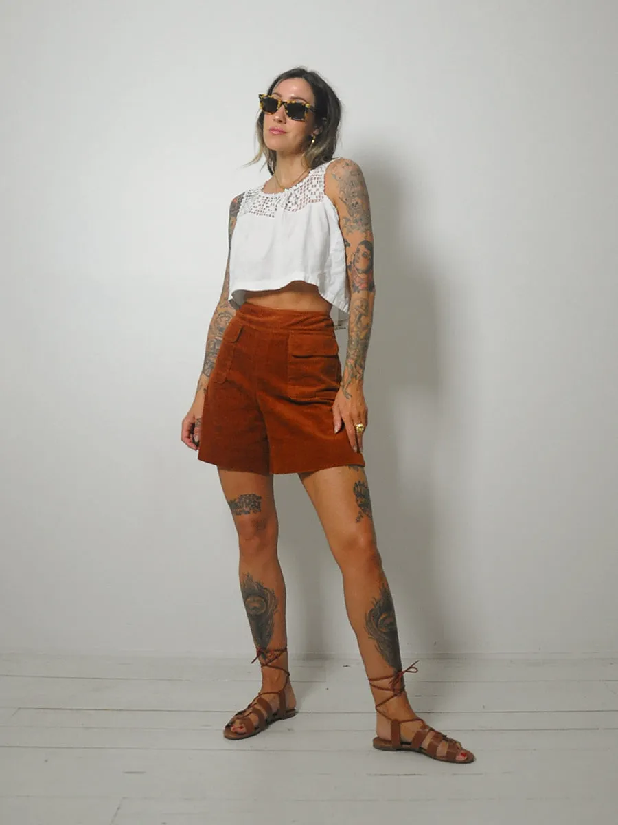 1960's Cinnamon Corduroy Shorts