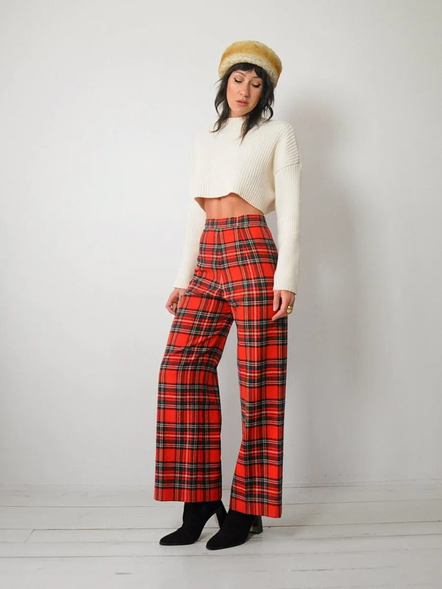 1970's Wool Tartan Plaid Pants