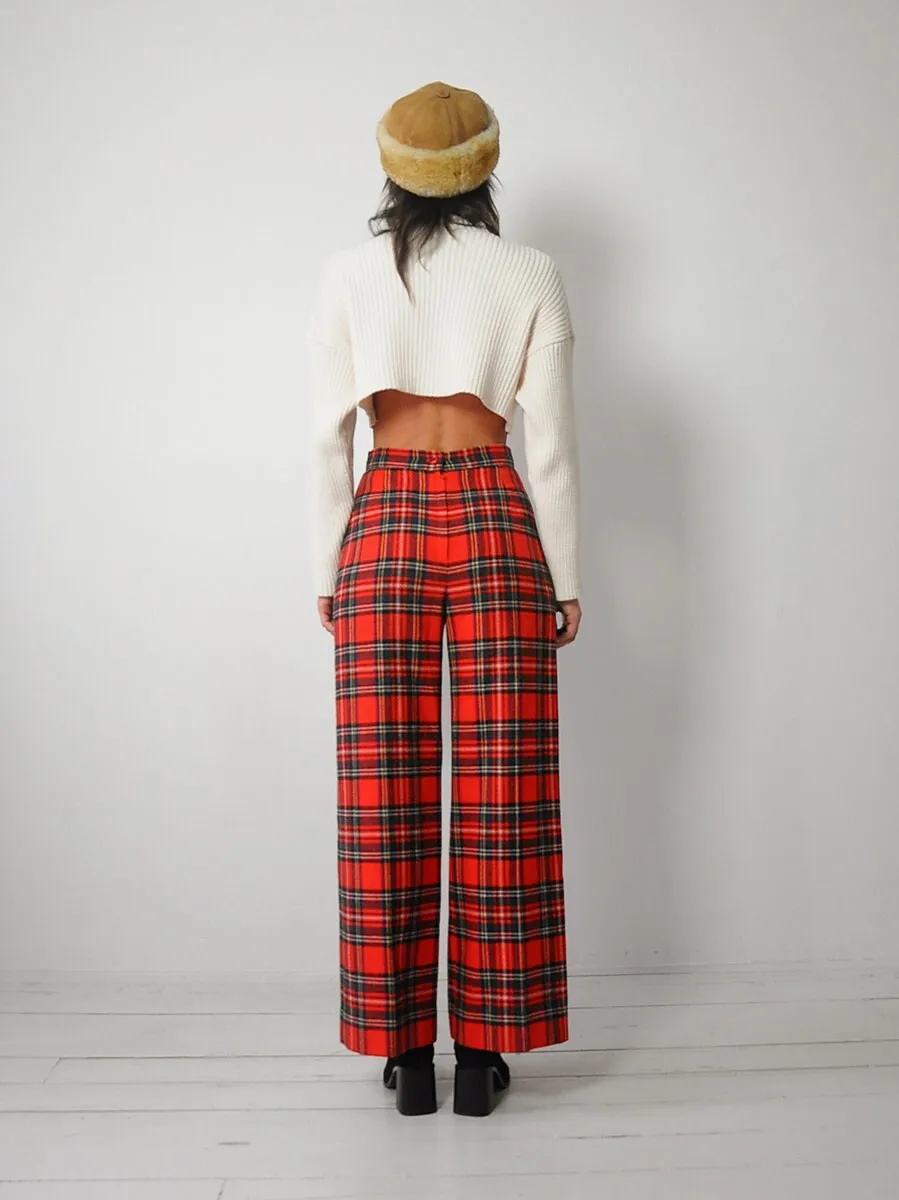 1970's Wool Tartan Plaid Pants