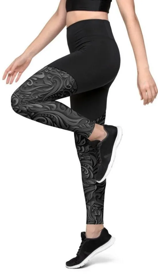 3D Art Deco Compression Leggings