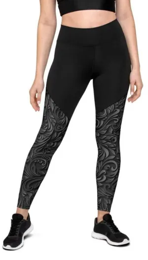 3D Art Deco Compression Leggings