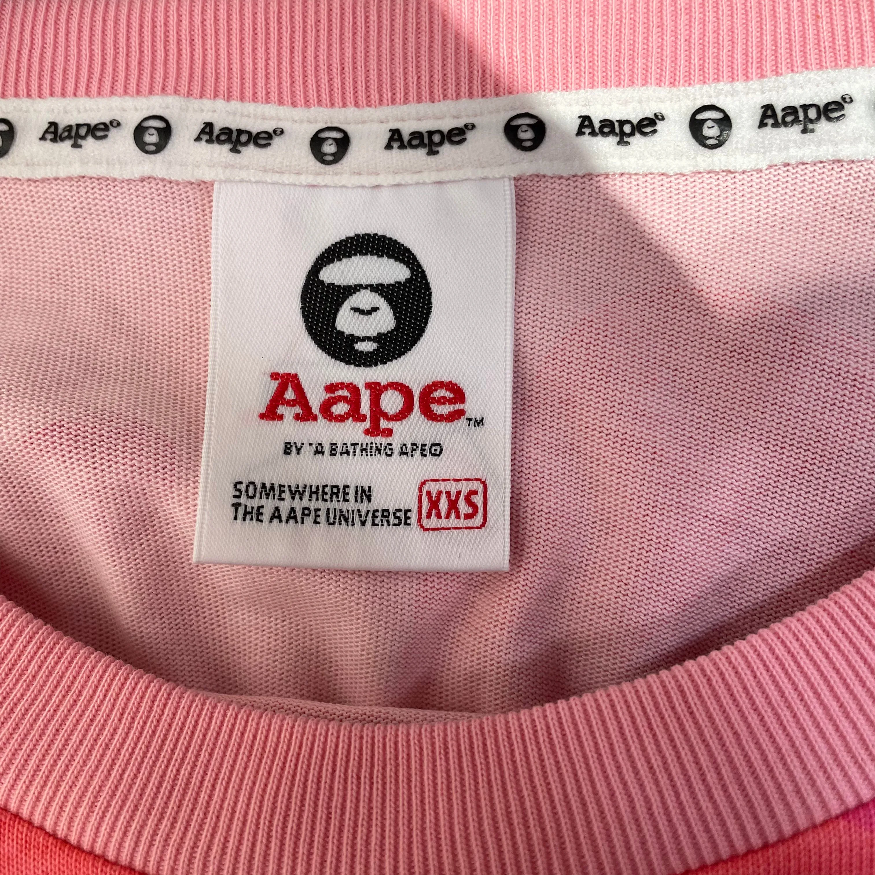 AAPE BY A BATHING APE/T-Shirt/XXS/Camouflage/Cotton/PNK/pink camo long tee