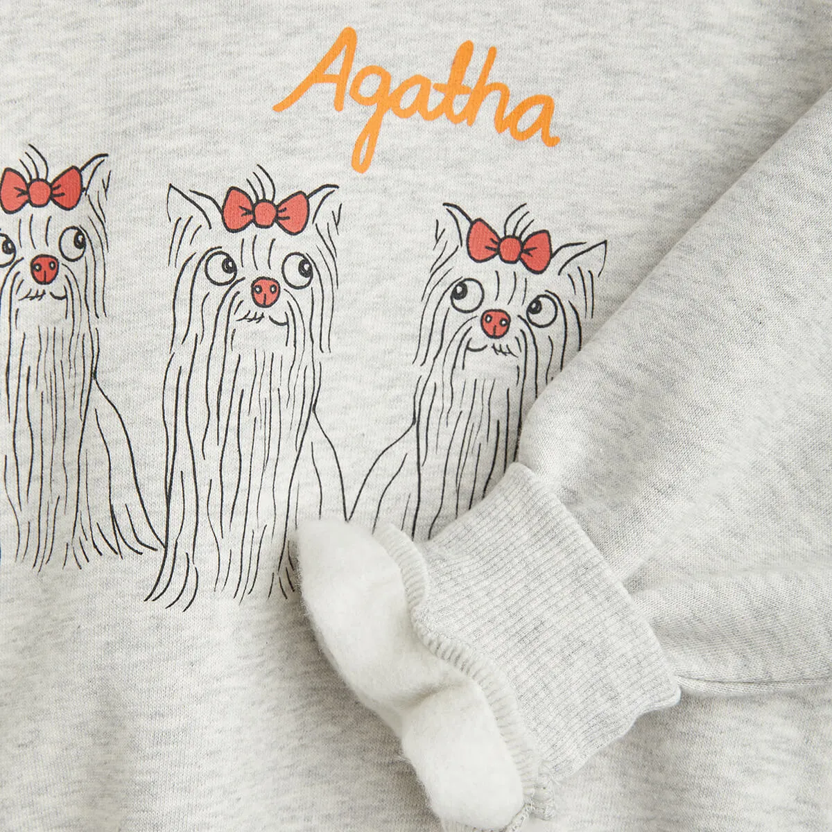 Agatha Dog Sweatshirt in Grey Melange by Mini Rodini