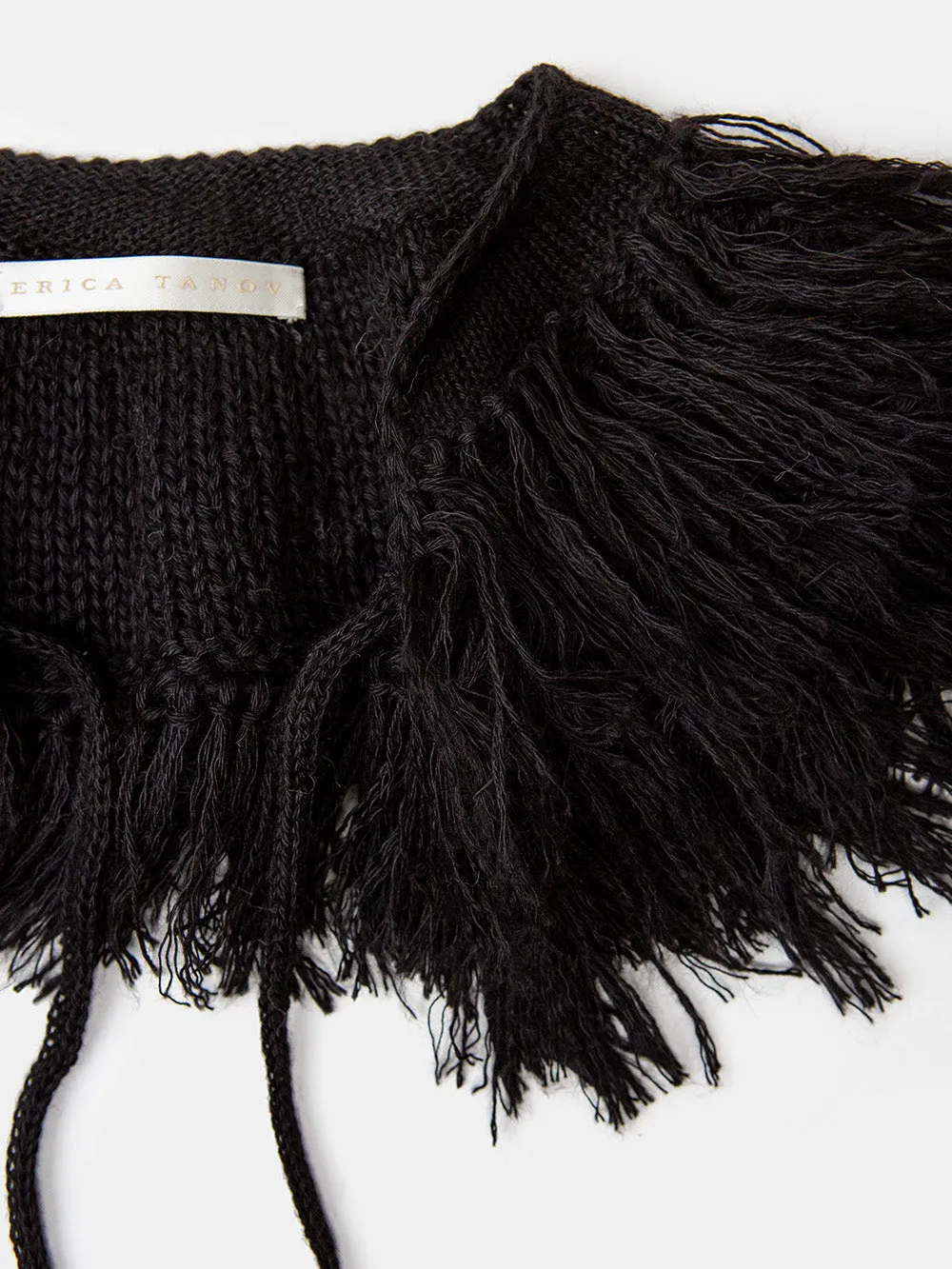 Alpaca Fringe Collar in Black