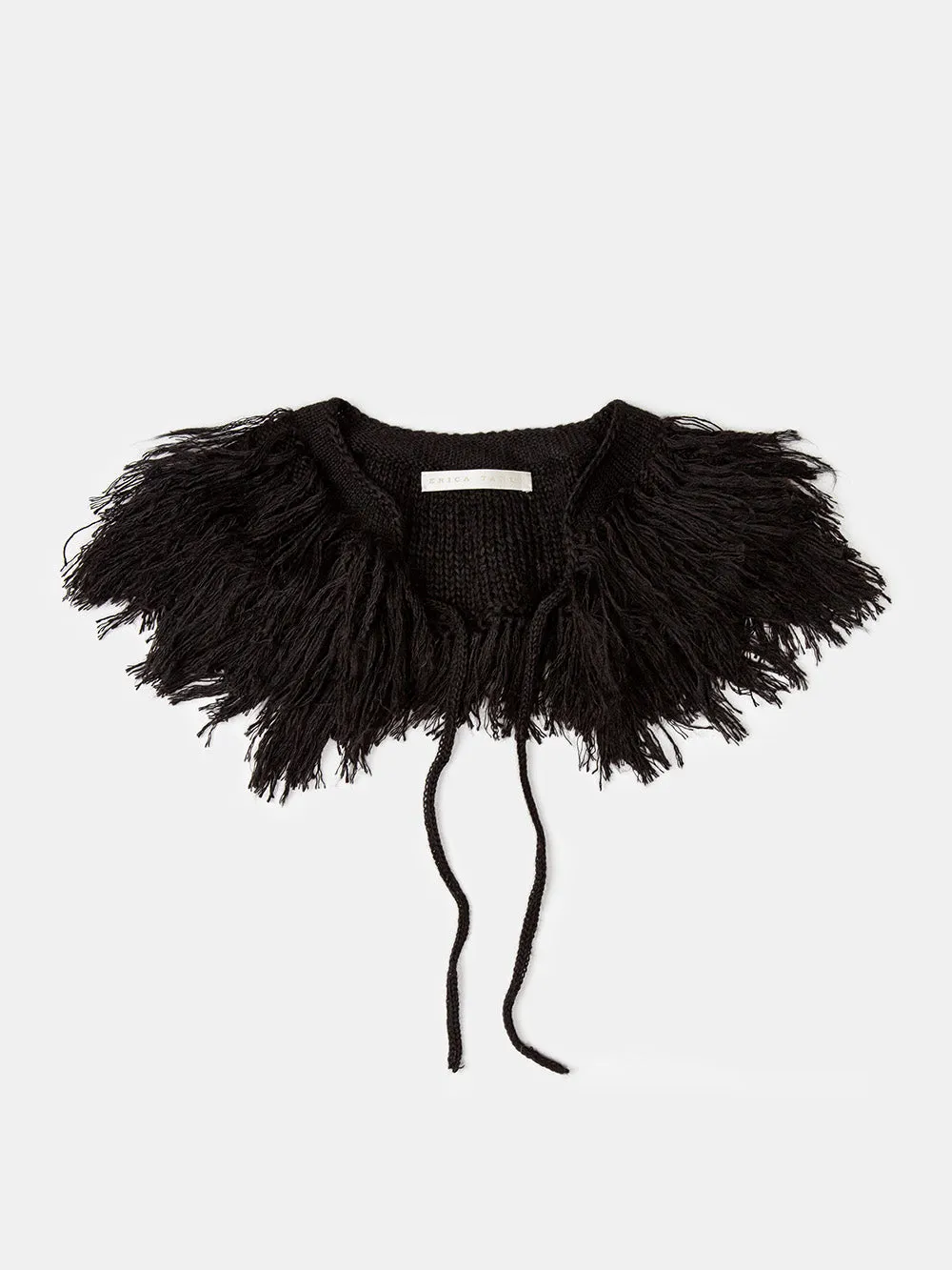 Alpaca Fringe Collar in Black