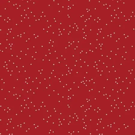 Barn Red - Blossoms - Quilting Cotton- 1/2 meter