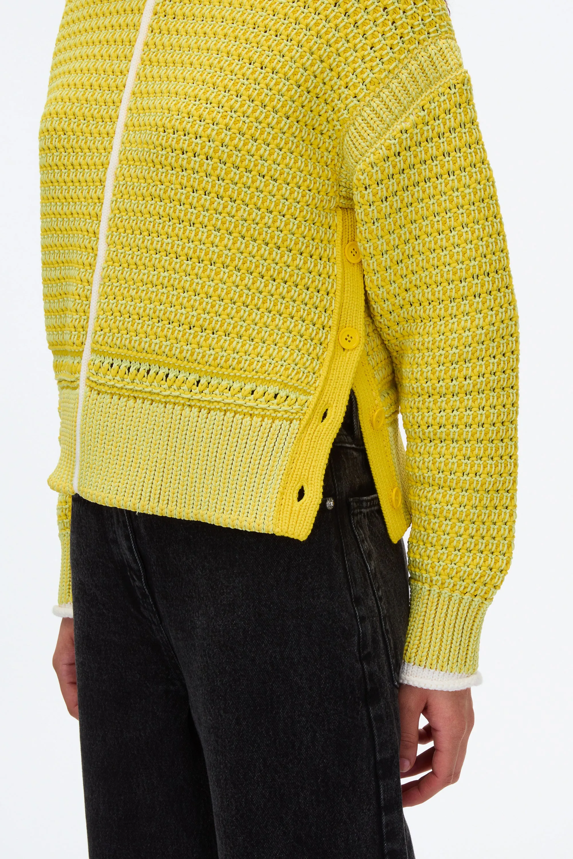 Bi-Color Pullover with Button Details