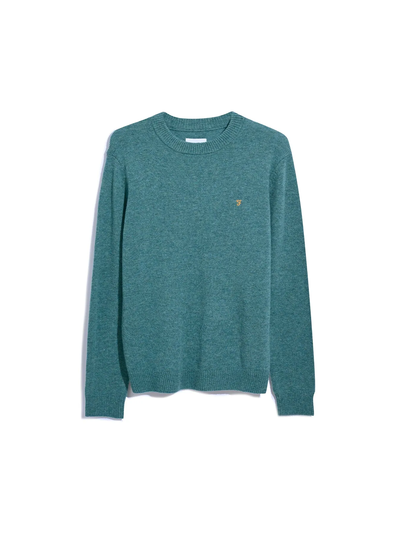 Birchall Crew Neck Lambswool Sweater In Seaport Green