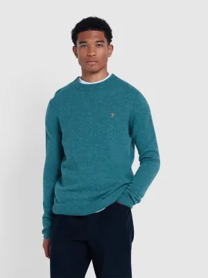 Birchall Crew Neck Lambswool Sweater In Seaport Green