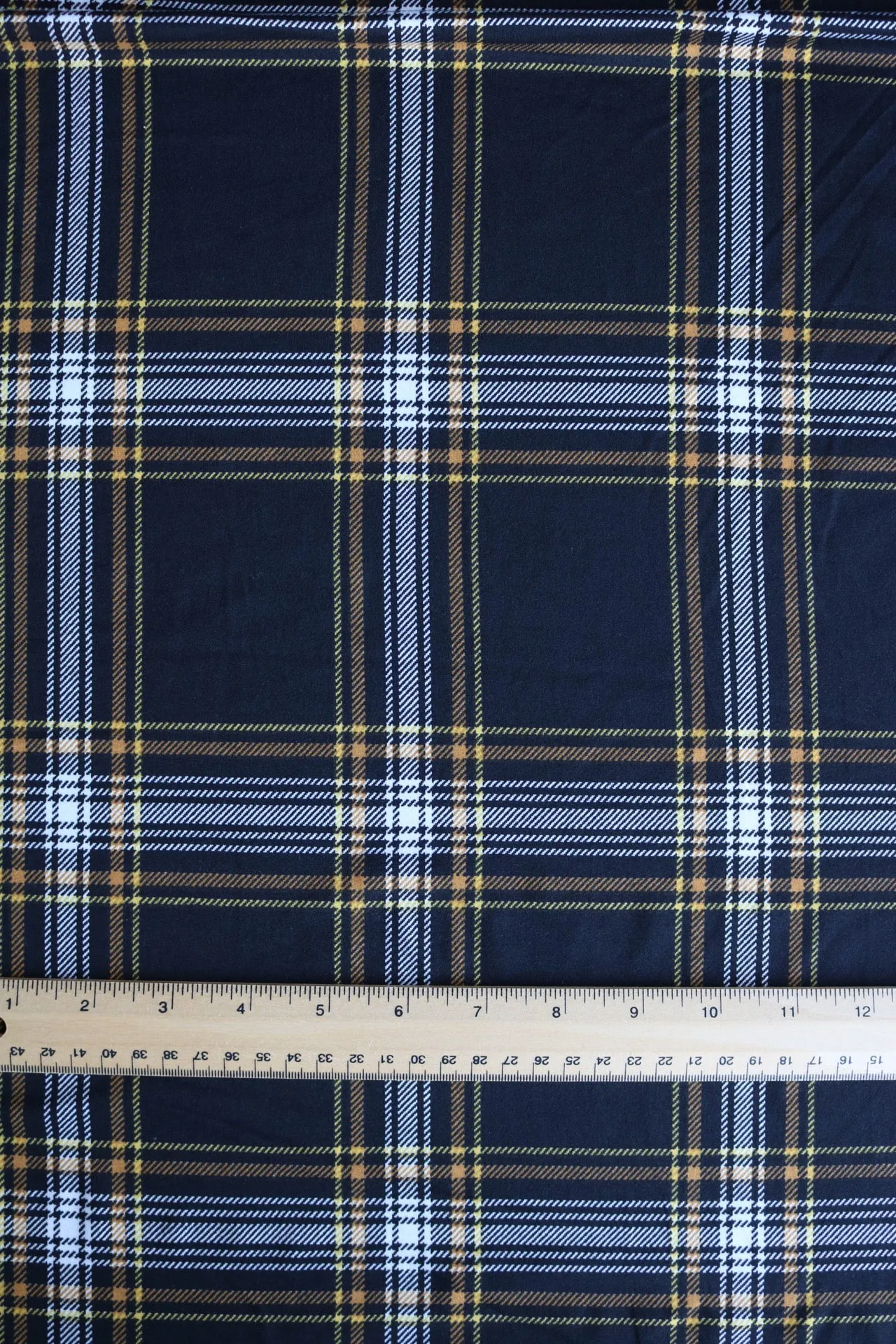 Black & Yellow Window Pane Plaid Double Brushed Poly