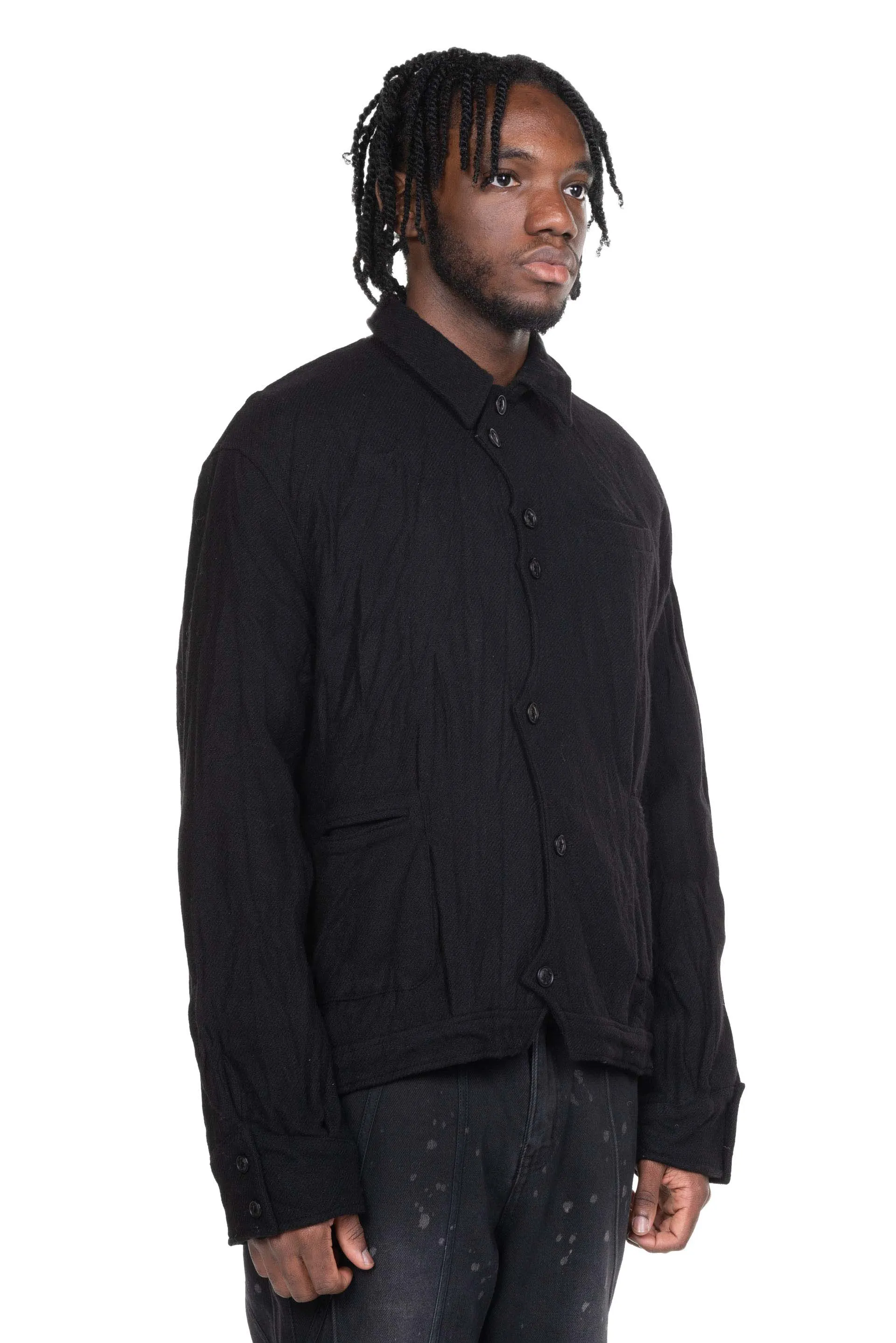 Boiled Wool Jacket Black