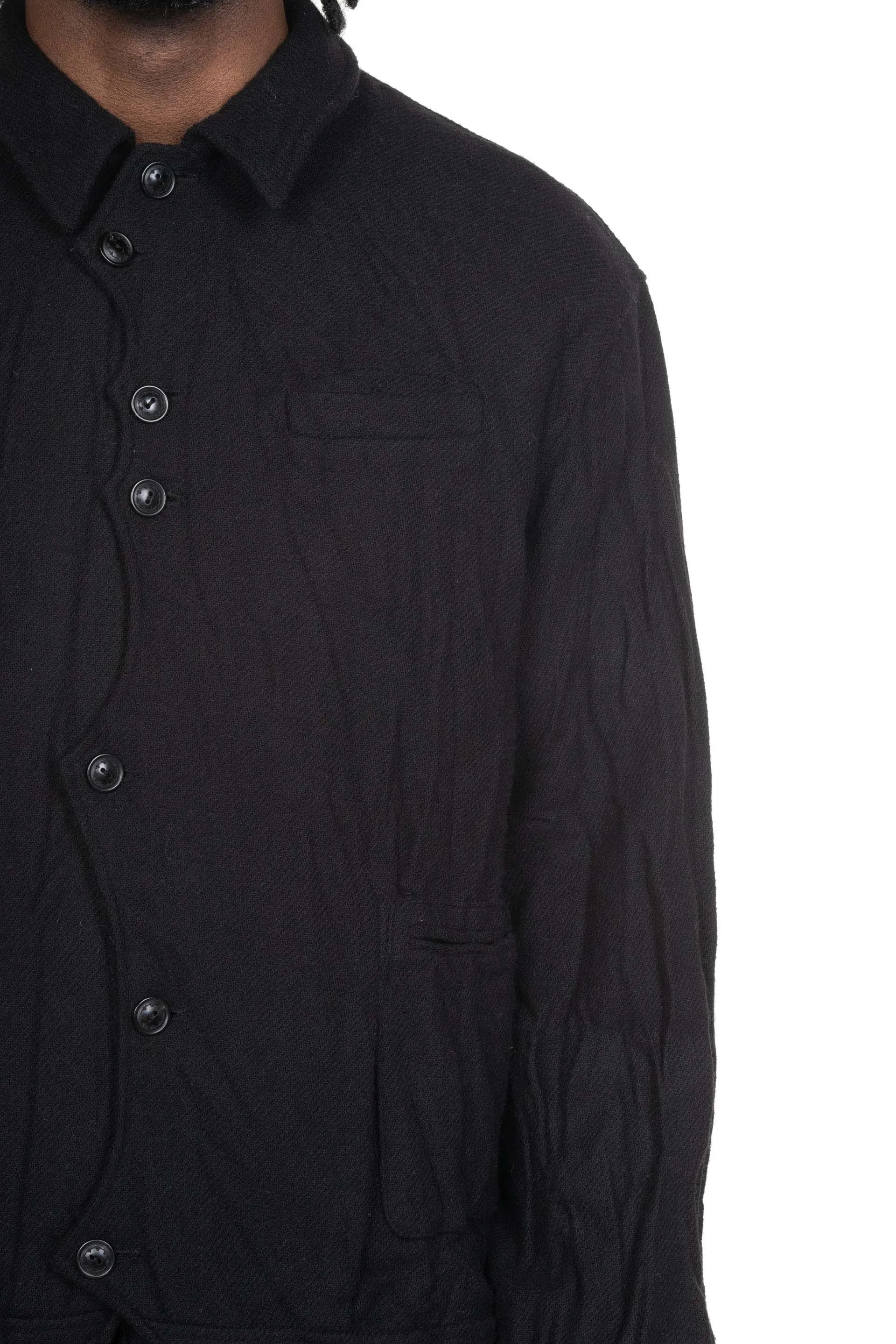 Boiled Wool Jacket Black