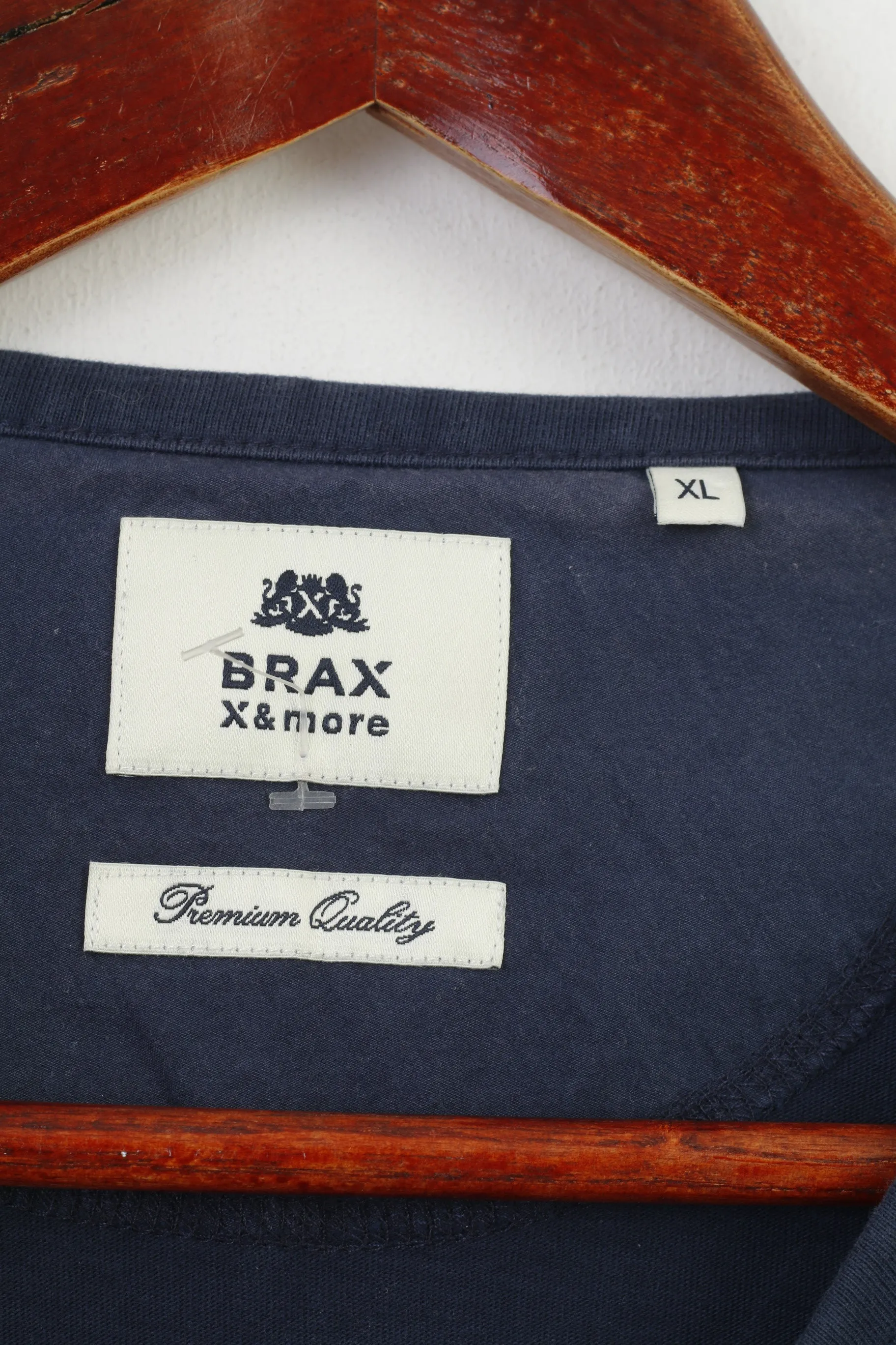 Brax & More Men XL Shirt  Navy Long Sleeve Crew Neck Sport Classic Top