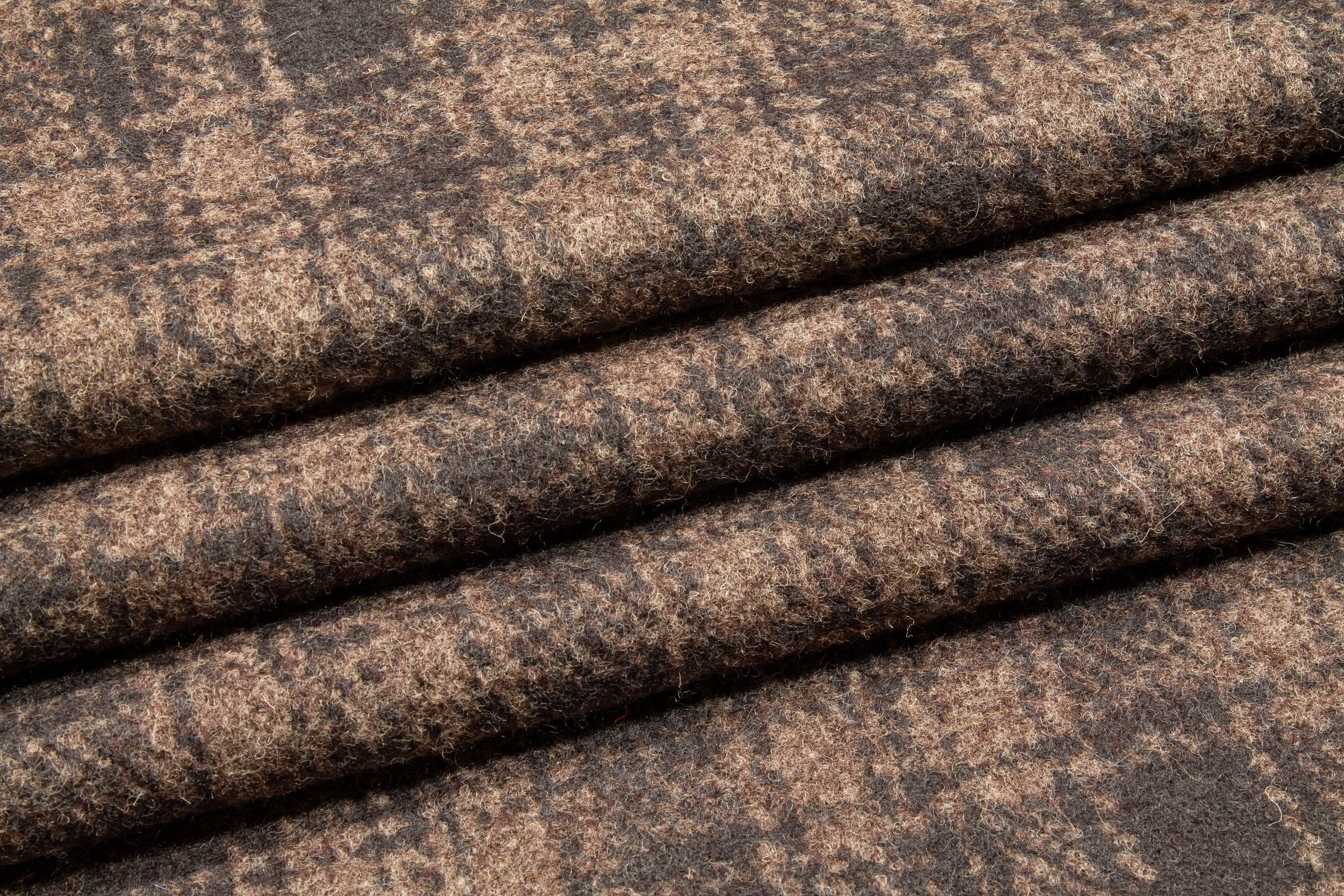 Brown Plaid Italian Wool Coating