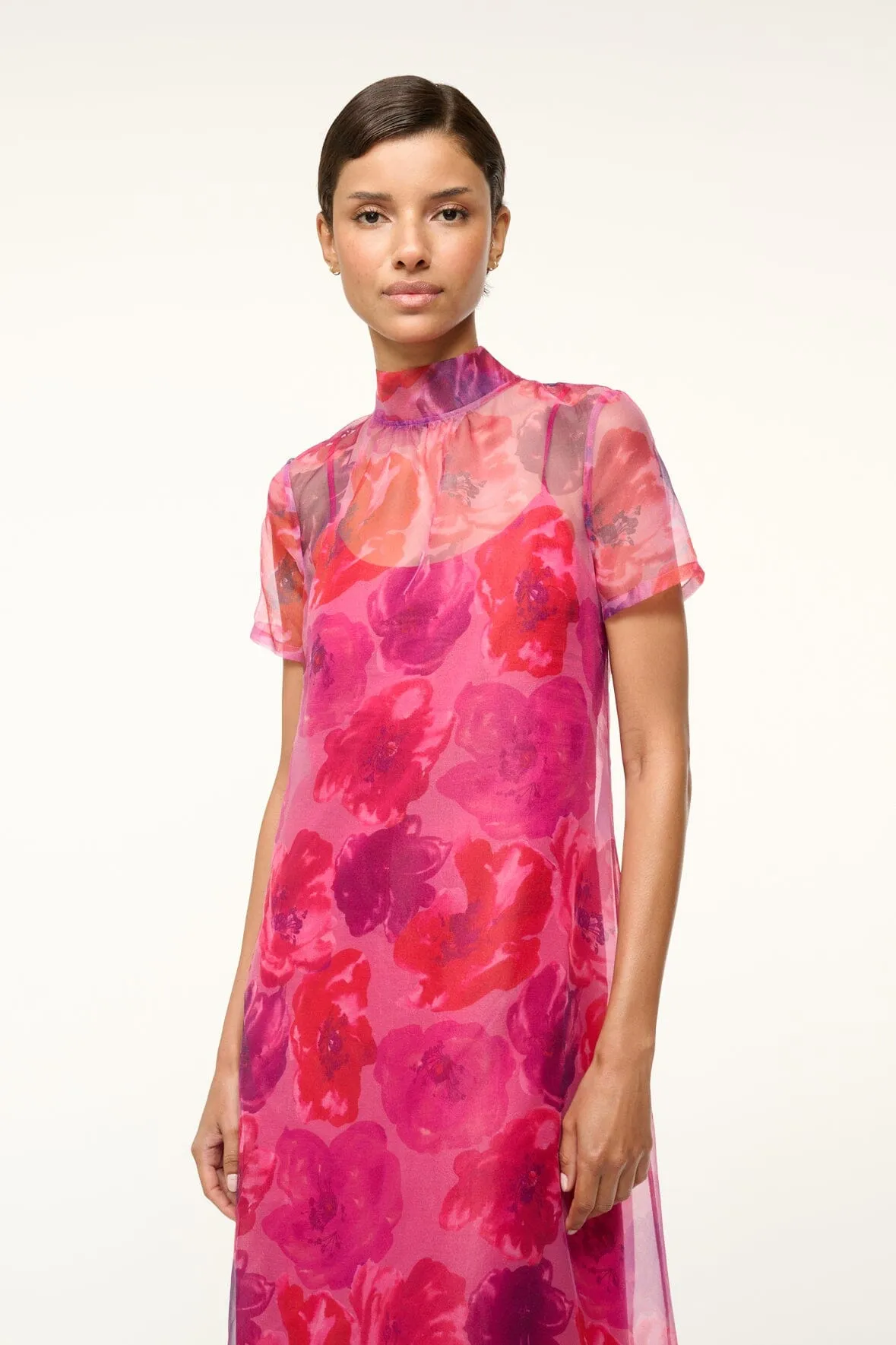 CALLUNA DRESS | MAGENTA PAINTED FLORAL