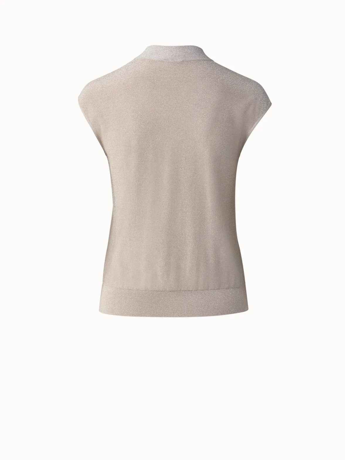 Cap Sleeve Silk Lurex Knit Top