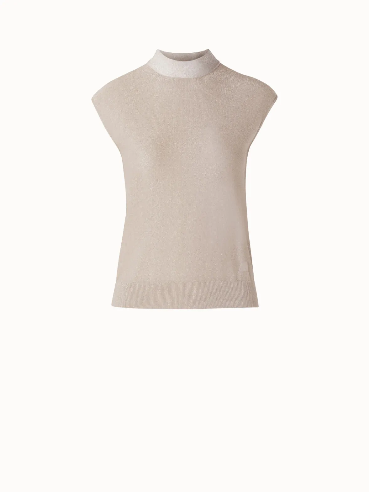 Cap Sleeve Silk Lurex Knit Top