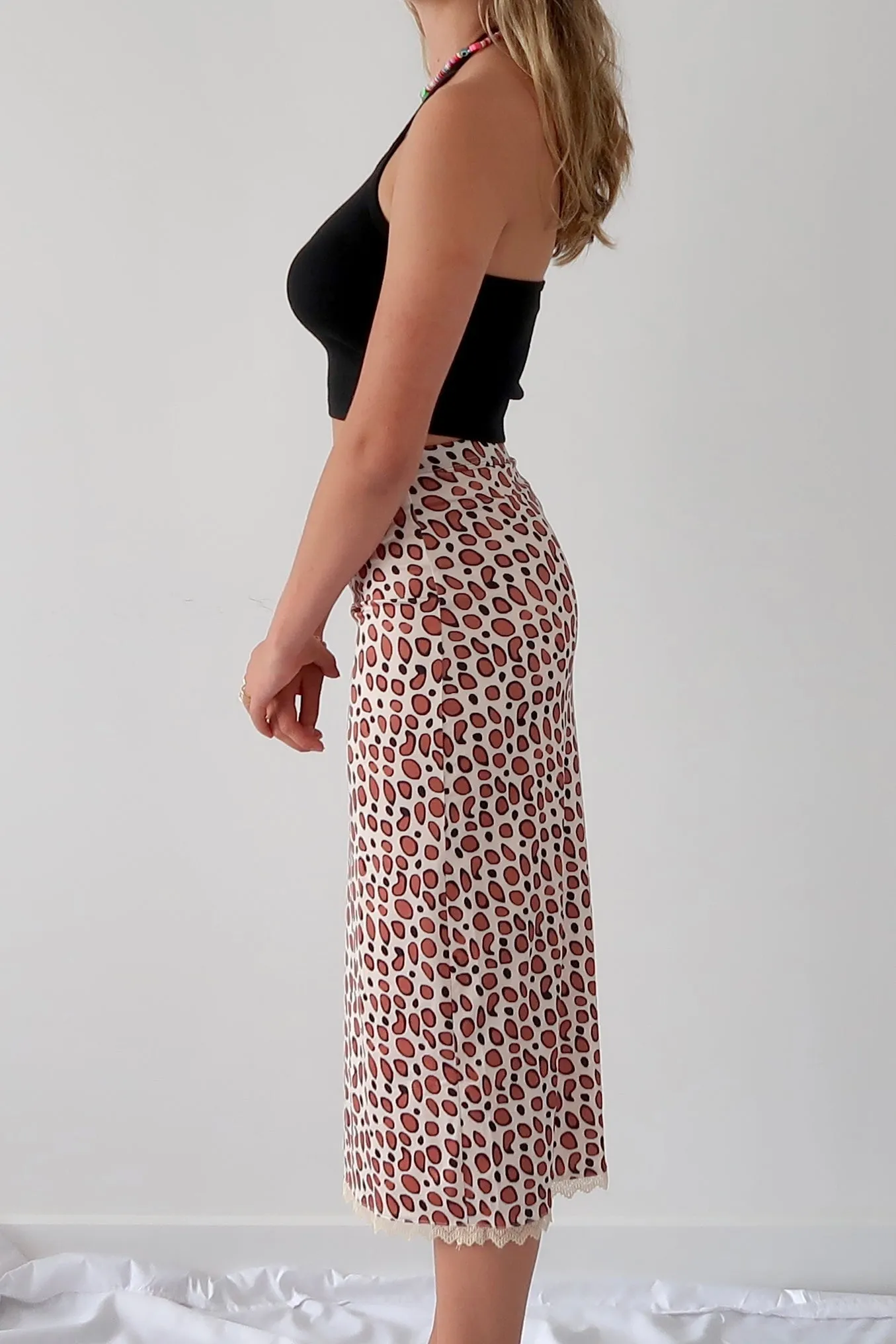 Cheetah print midi skirt