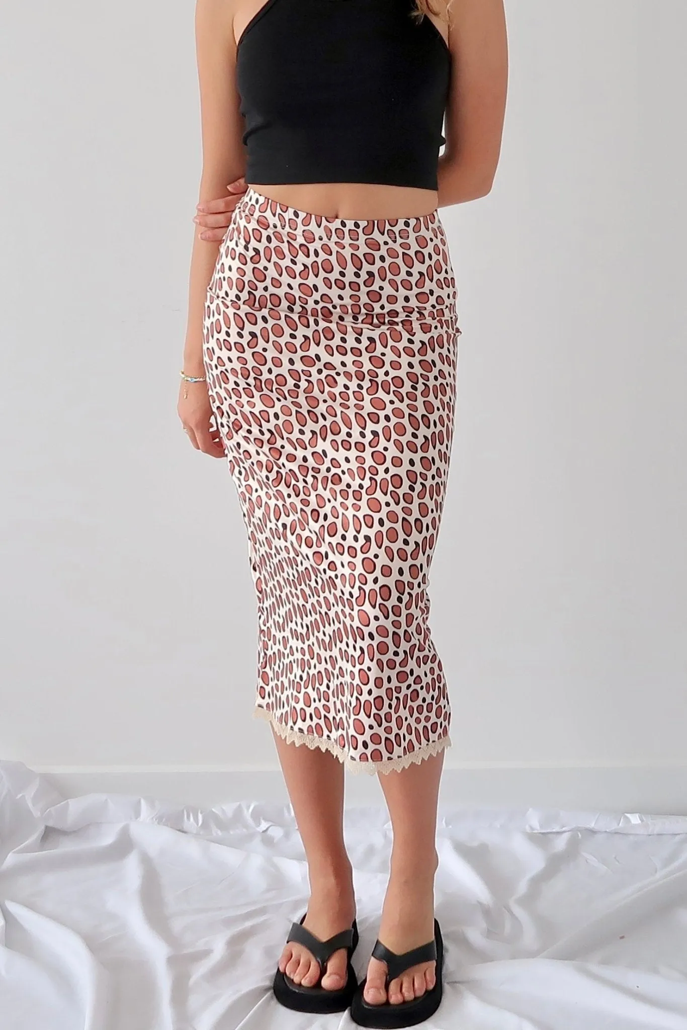 Cheetah print midi skirt