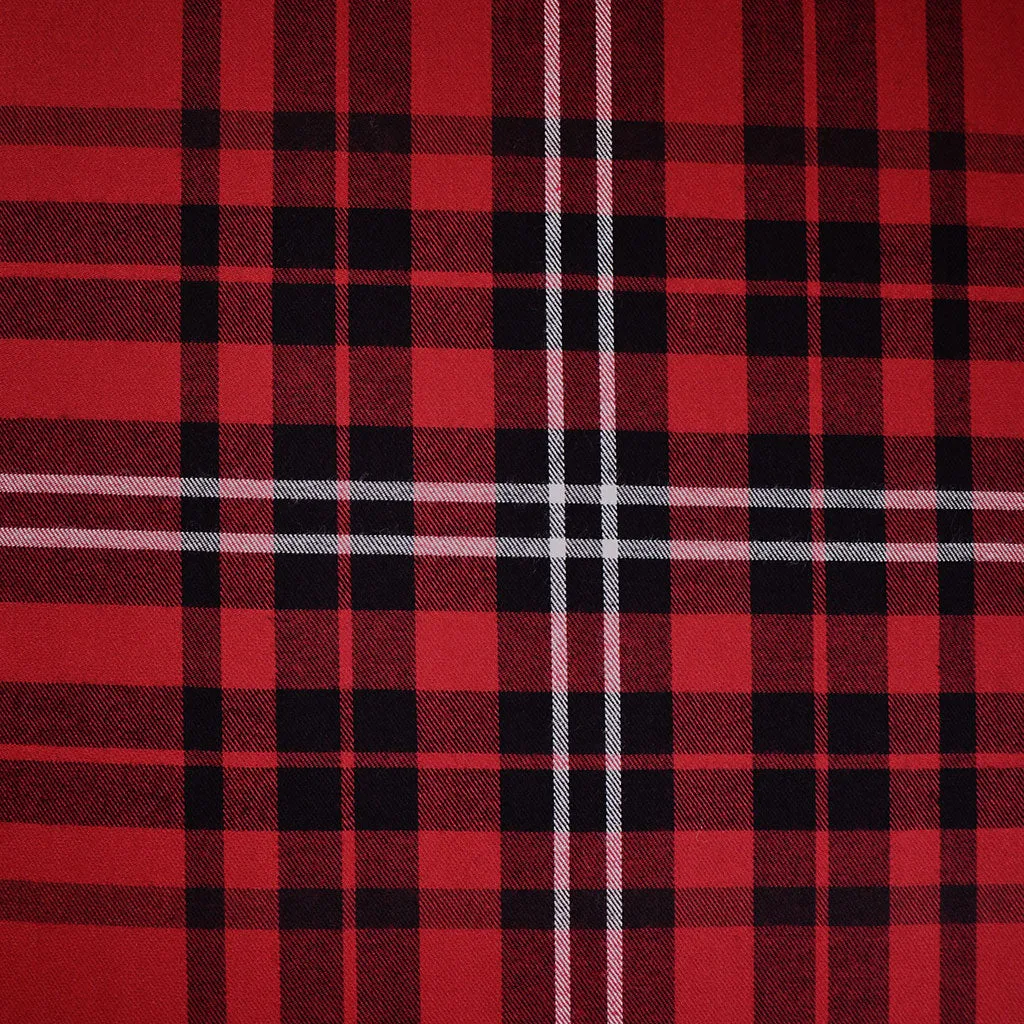 Classic Bold Plaid Brushed Cotton Shirting Red/Black