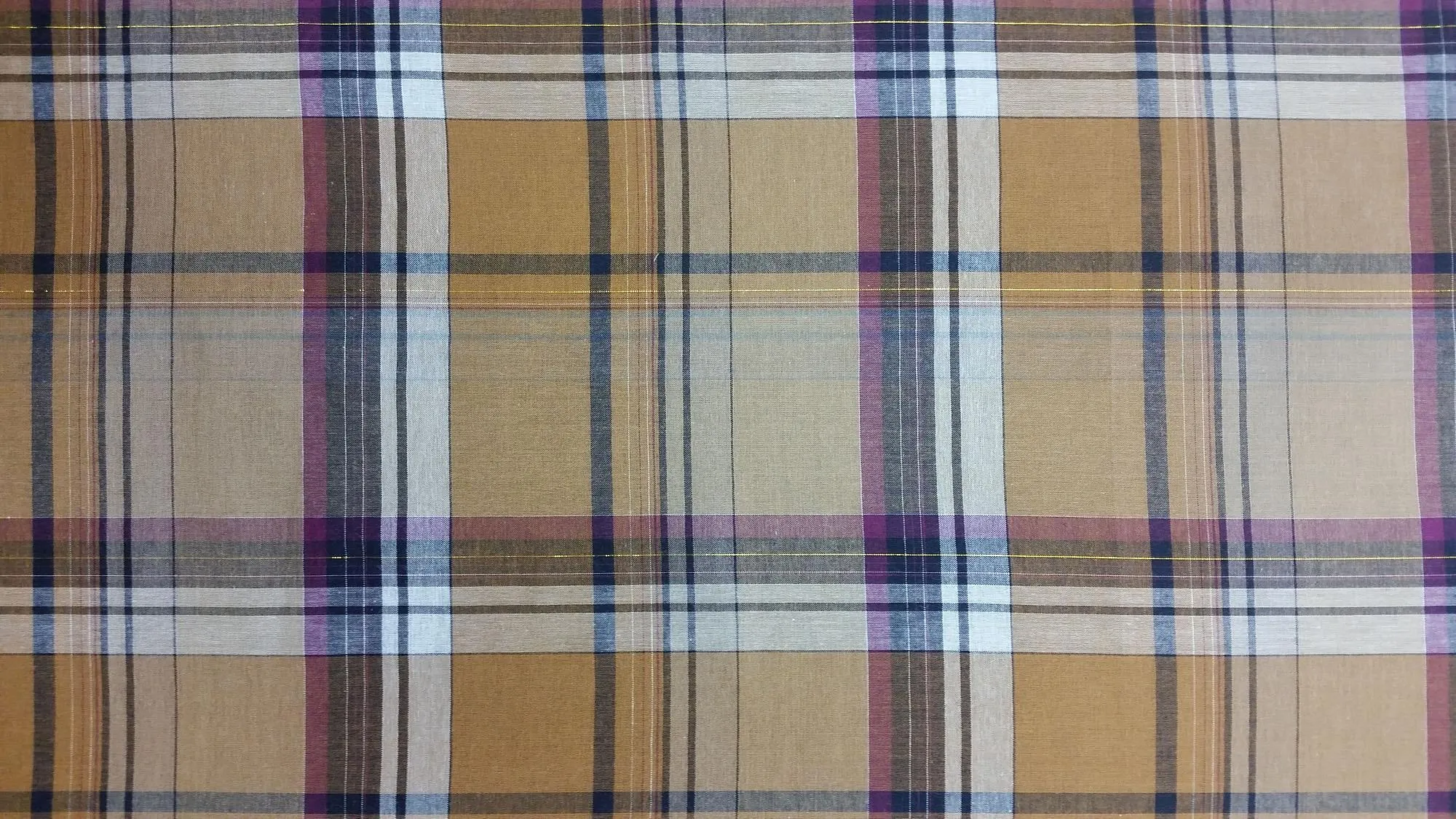 COTTON LAWN YARN DYED PLAID DSN-JE0821-A NON-STRETCHED WOVEN - SHIRTING FABRIC<br><h6>13-KHAKI/GOLD<br>250-CLWNP-0821A</h6>