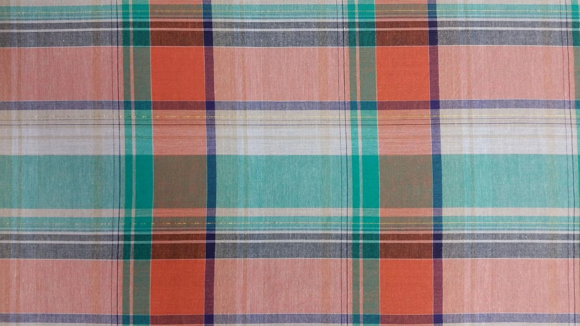 COTTON LAWN YARN DYED PLAID DSN-JE0821-A NON-STRETCHED WOVEN - SHIRTING FABRIC<br><h6>18-ORANGE/GREEN<br>250-CLWNP-0821A</h6>