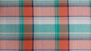 COTTON LAWN YARN DYED PLAID DSN-JE0821-A NON-STRETCHED WOVEN - SHIRTING FABRIC<br><h6>18-ORANGE/GREEN<br>250-CLWNP-0821A</h6>