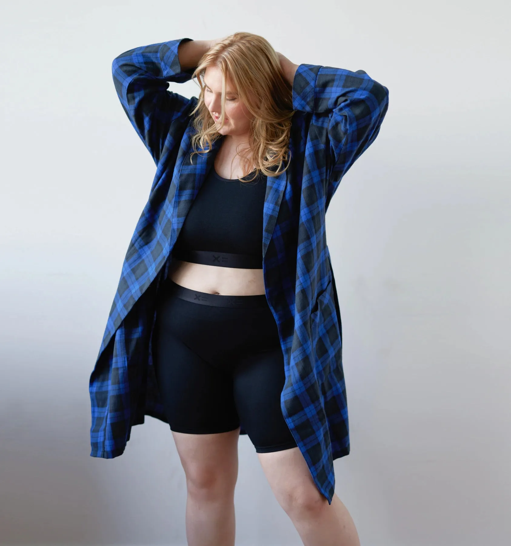 Cozy Flannel Robe - Midnight Plaid