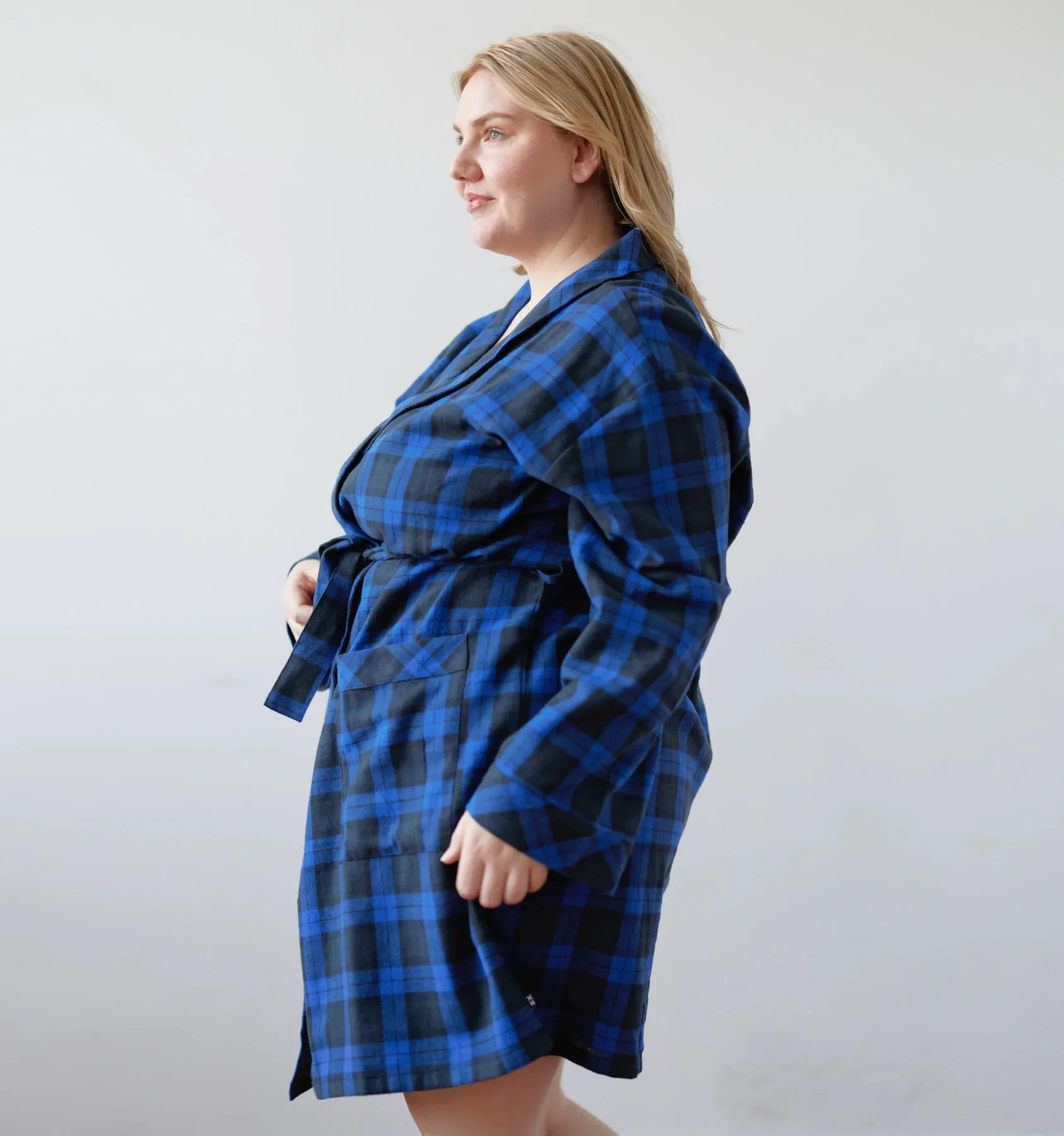 Cozy Flannel Robe - Midnight Plaid