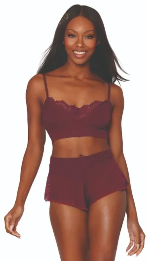 Cozy Rib Knit Bralette and Short Sleep Set