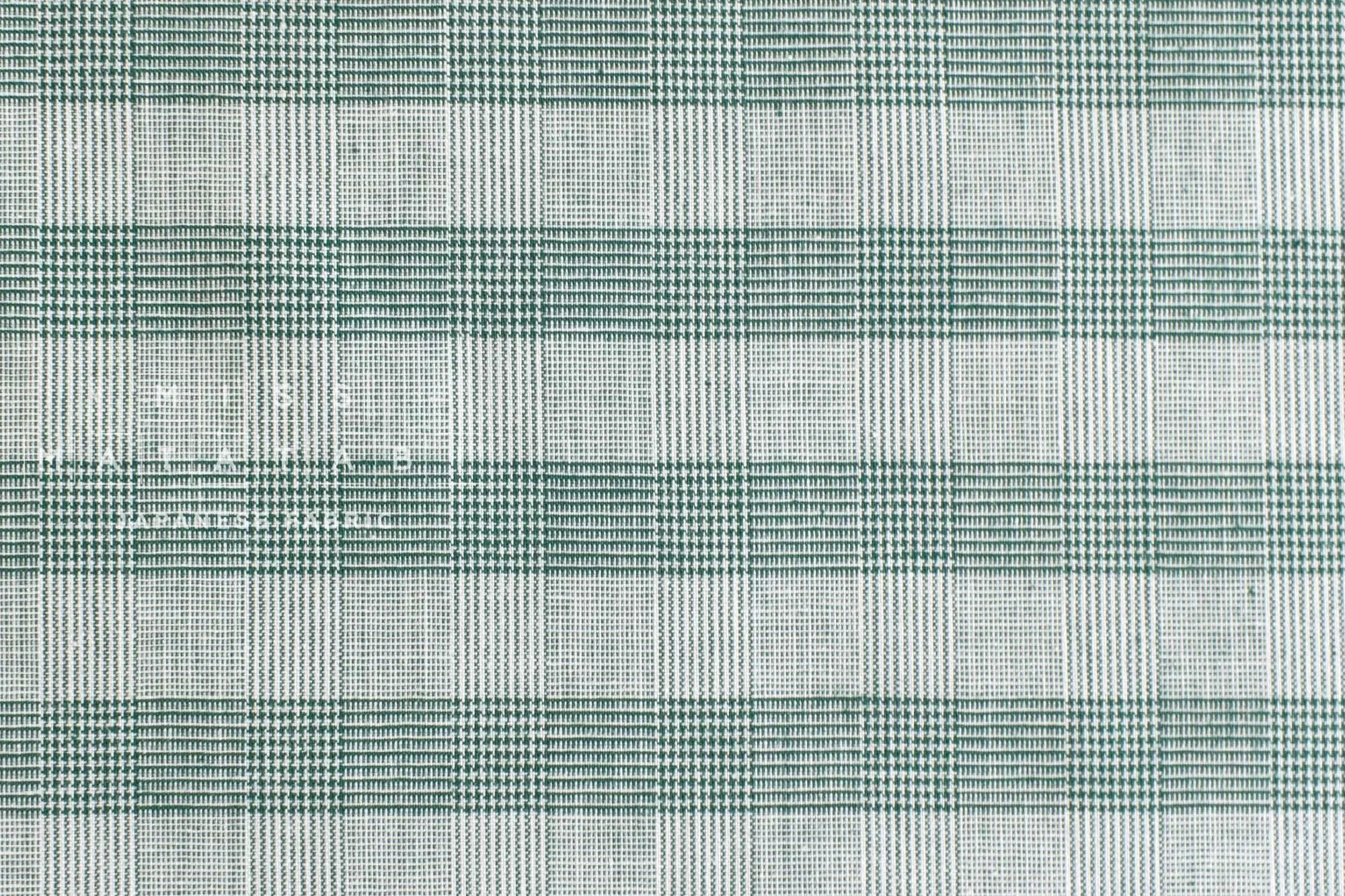 DEADSTOCK Yarn Dyed Tiny Houndstooth Plaid - green