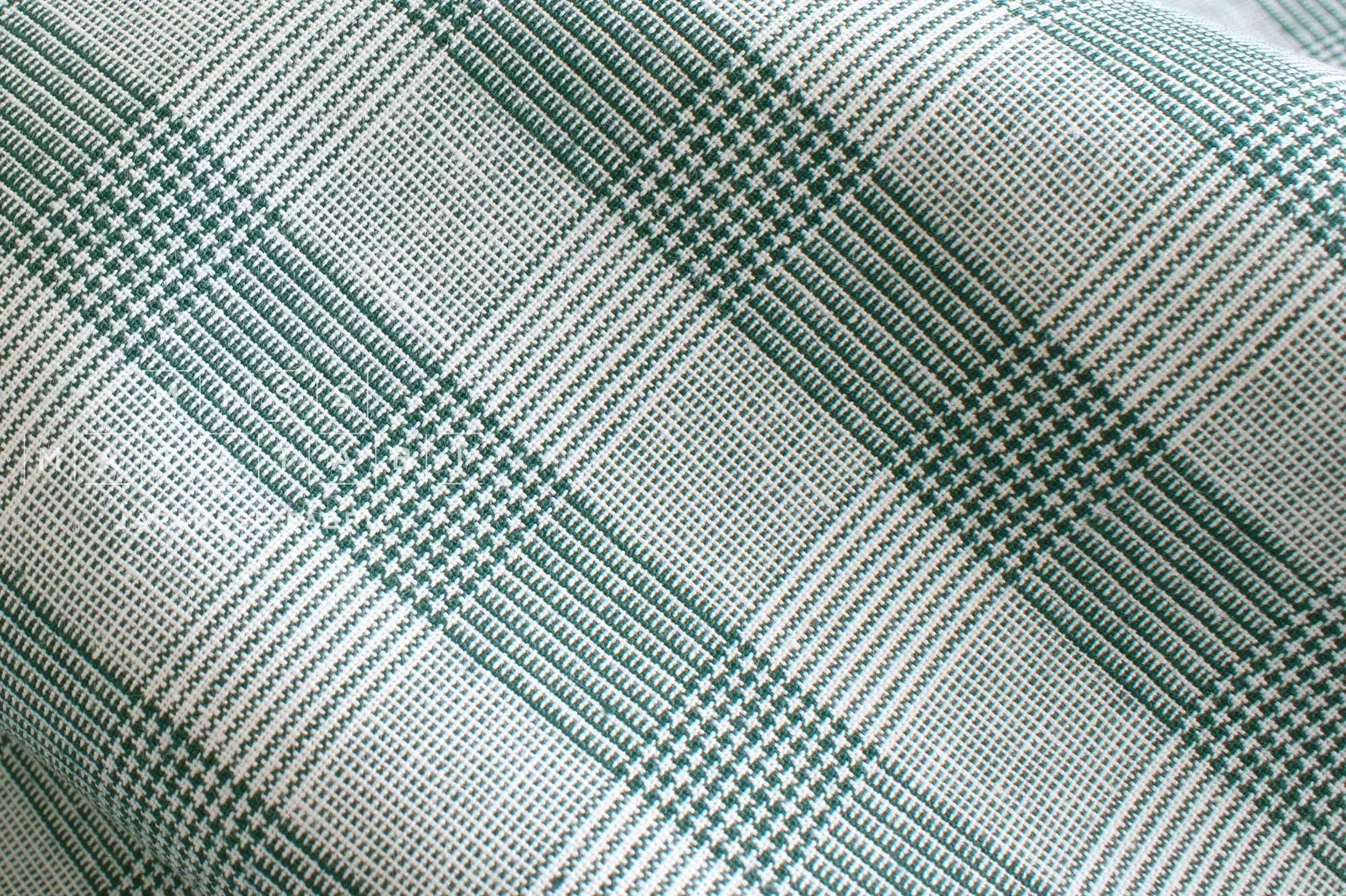 DEADSTOCK Yarn Dyed Tiny Houndstooth Plaid - green