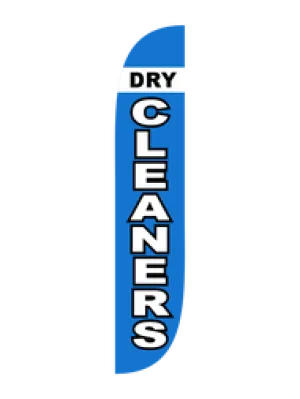 Dry Cleaners Feather Flag Blue