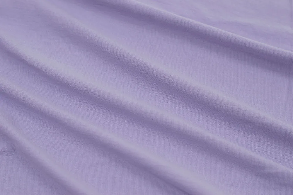 End of Bolt: 2-3/4th yards of 100% Cotton Jersey Lilac T-Shirt USA Made Knit Solid 7.5 oz- remnant