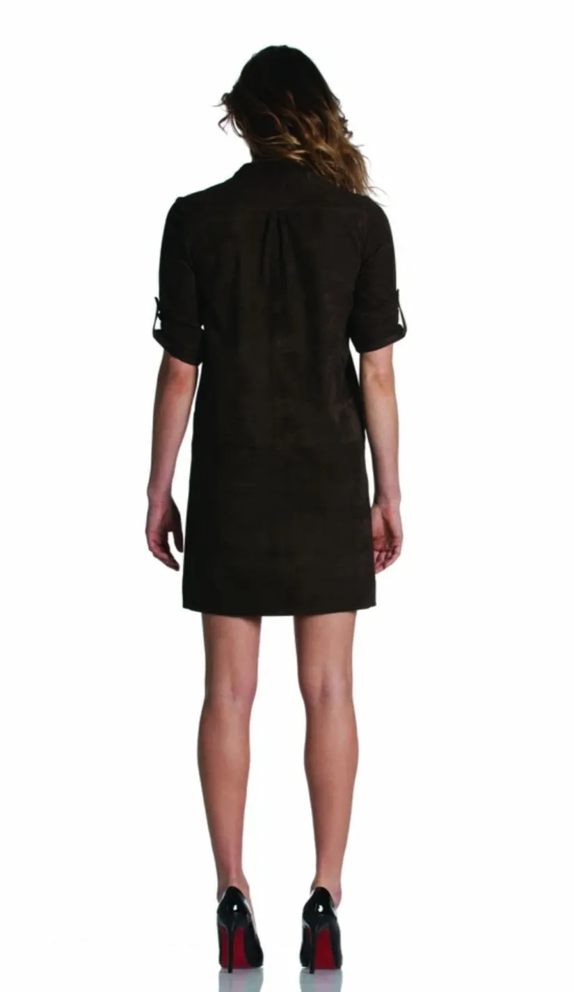 Etienne Marcel 3/4 Sleeve Suede Dress