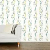 Floral Stripe Grey-Green Wallpaper