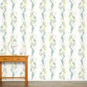 Floral Stripe Grey-Green Wallpaper