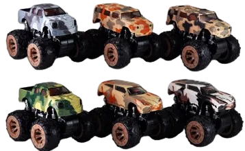 Friction Toy Car Monster Truck Assortment - 8 Pieces Per Retail Ready Display 20474