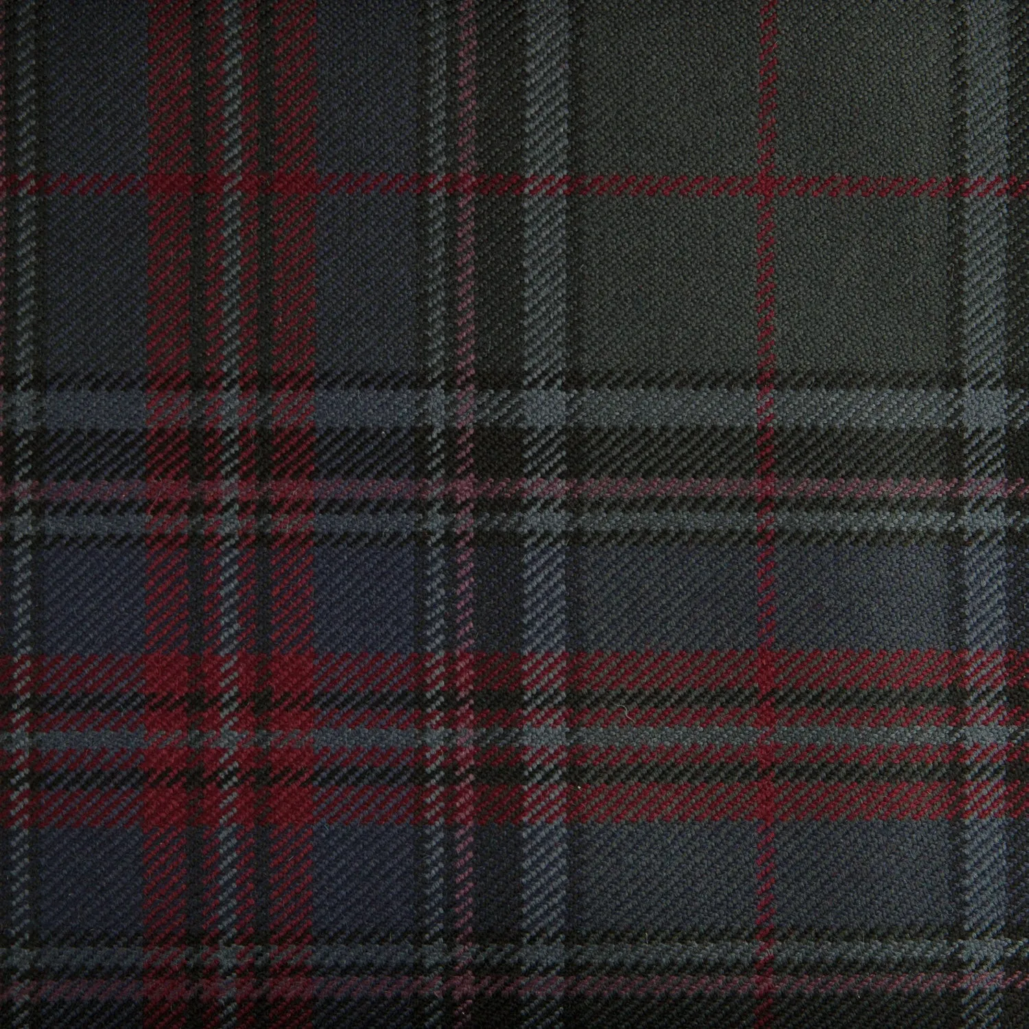 Grey Stewart Caledonian Tartan Check 100% Wool