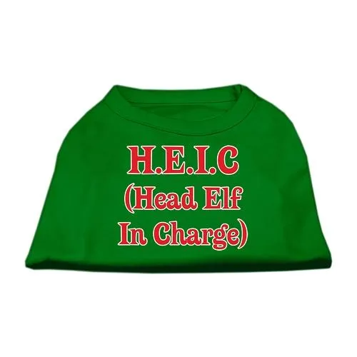 Head Elf in Charge Screen Print Shirt Emerald Green XXL (18)