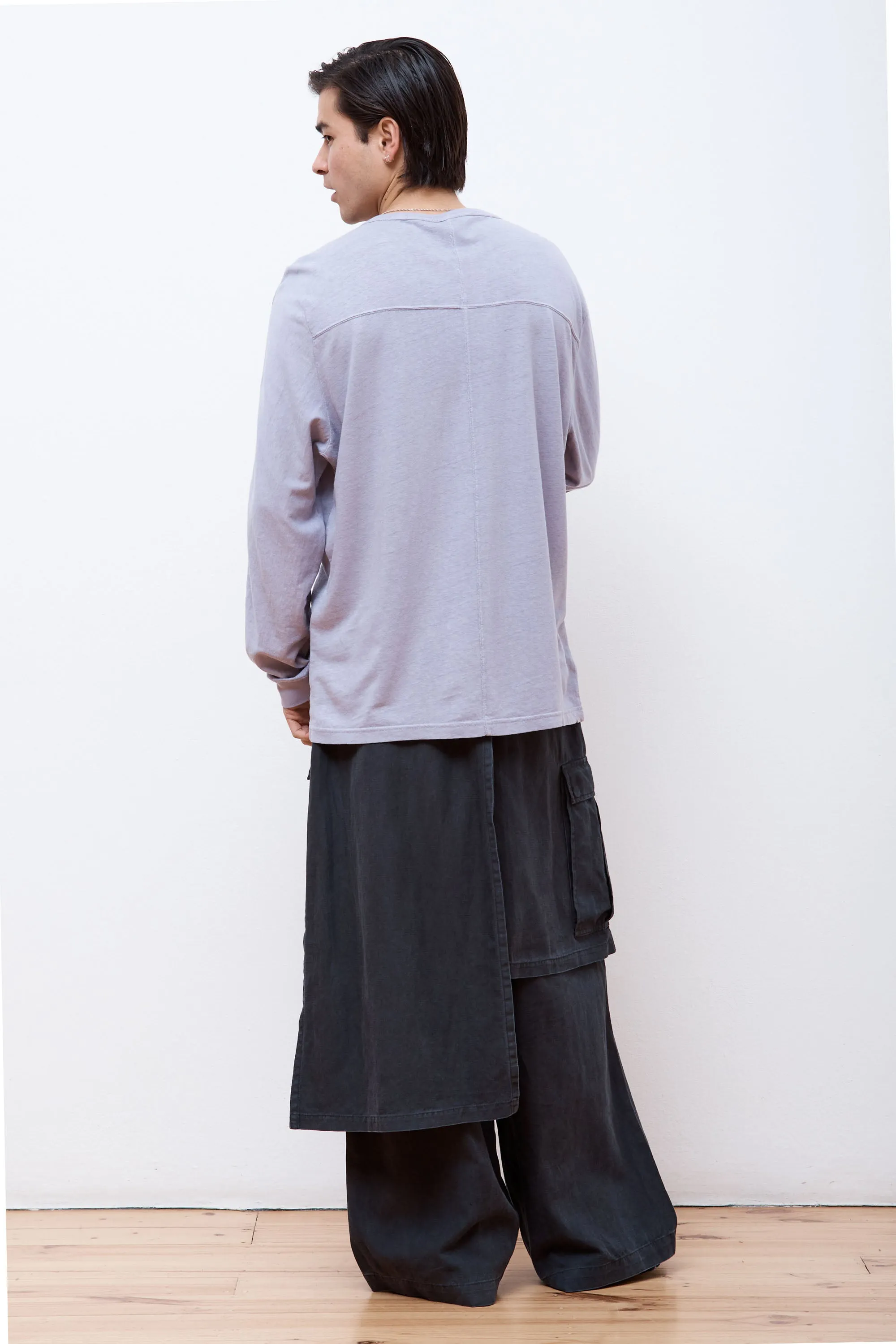 Hemp Cross Oversized L/S T-Shirt Purple Ash