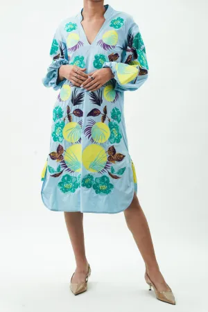 Intricate Blooming Print Cotton Dress