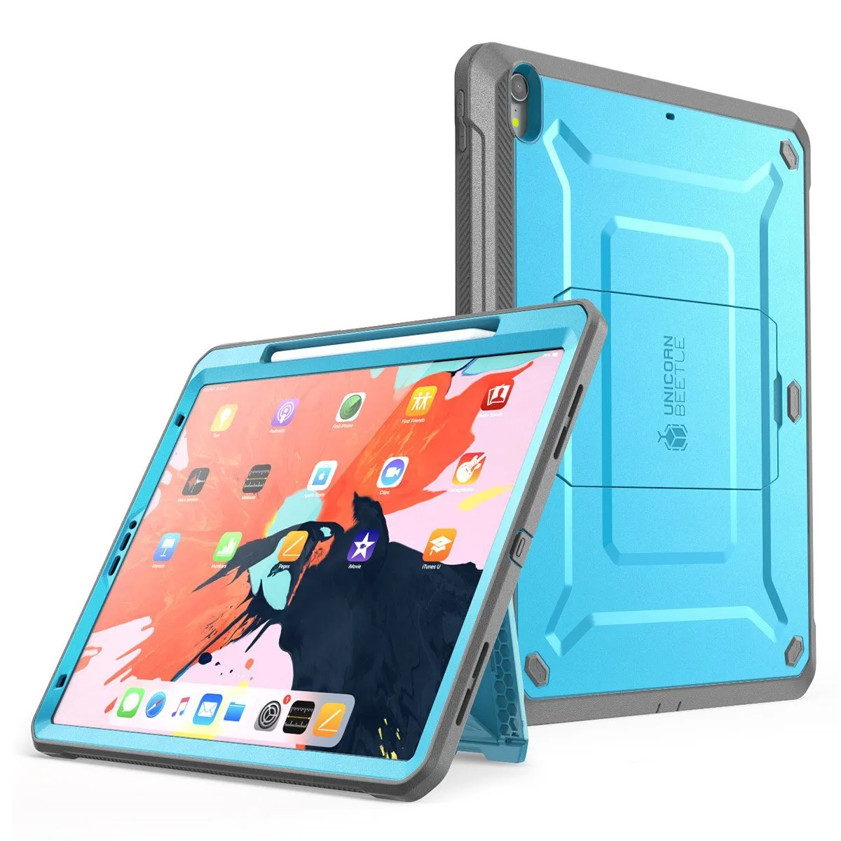 iPad Pro 12.9 inch (2018) Unicorn Beetle Pro Full Body Case (Apple Pencil compatible)(open box)-Blue