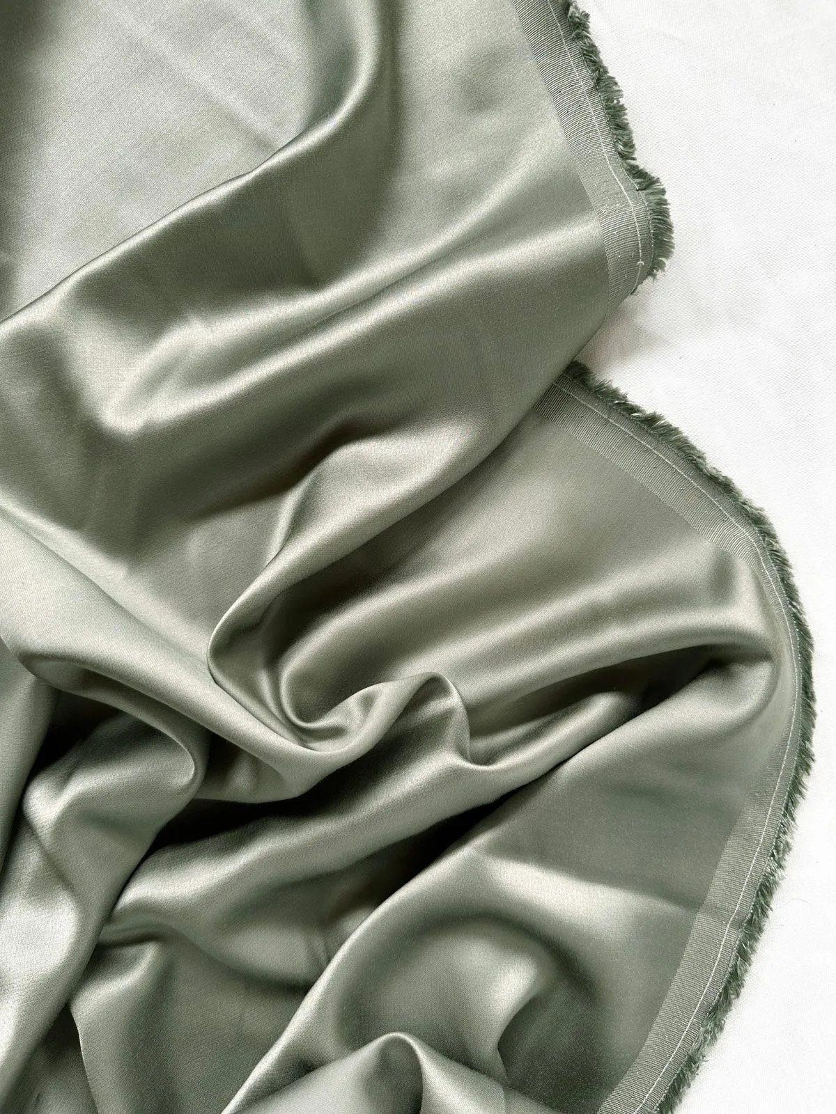 Italian Viscose Satin in Seafoam