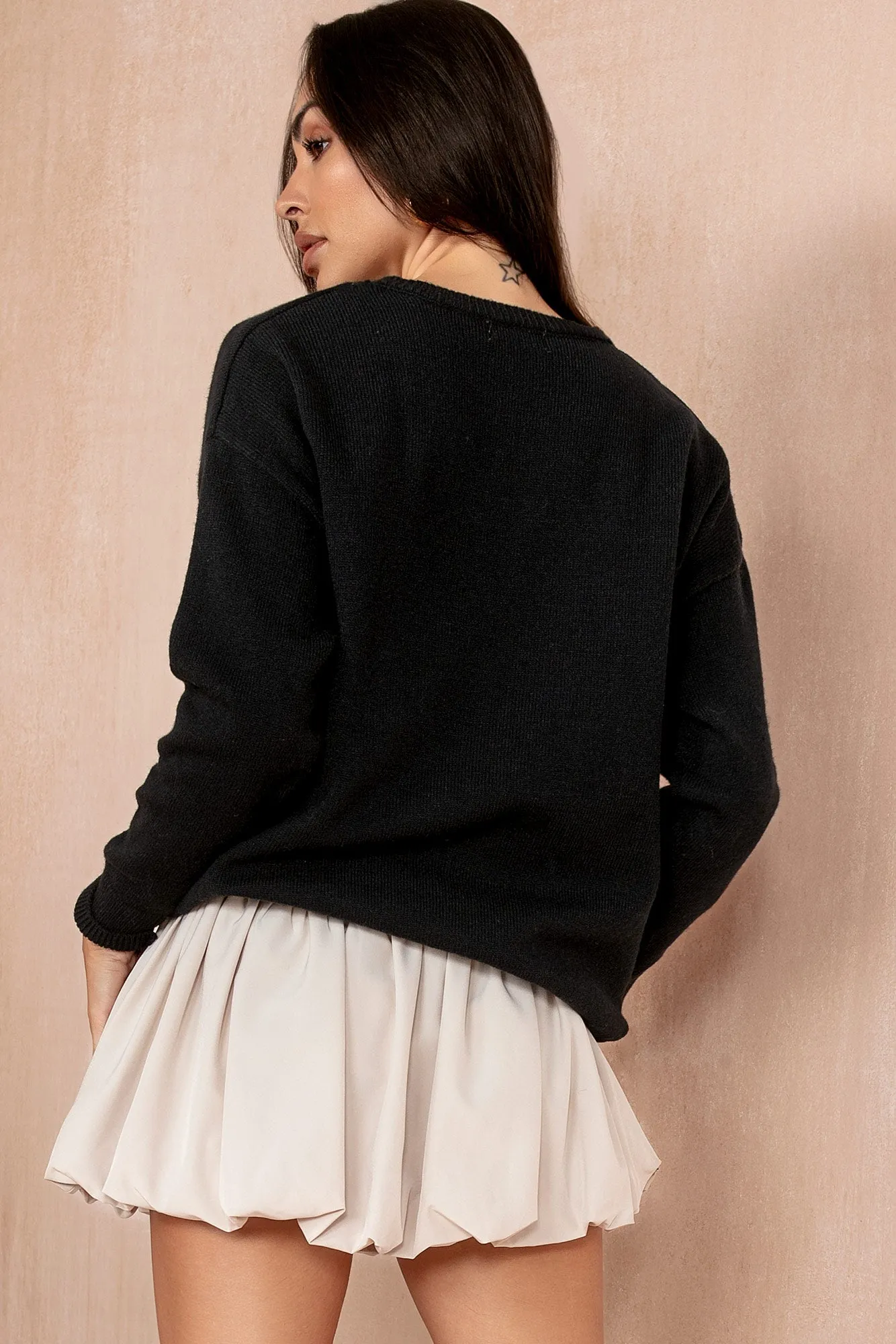 Kalila Black 'California' Knit Jumper