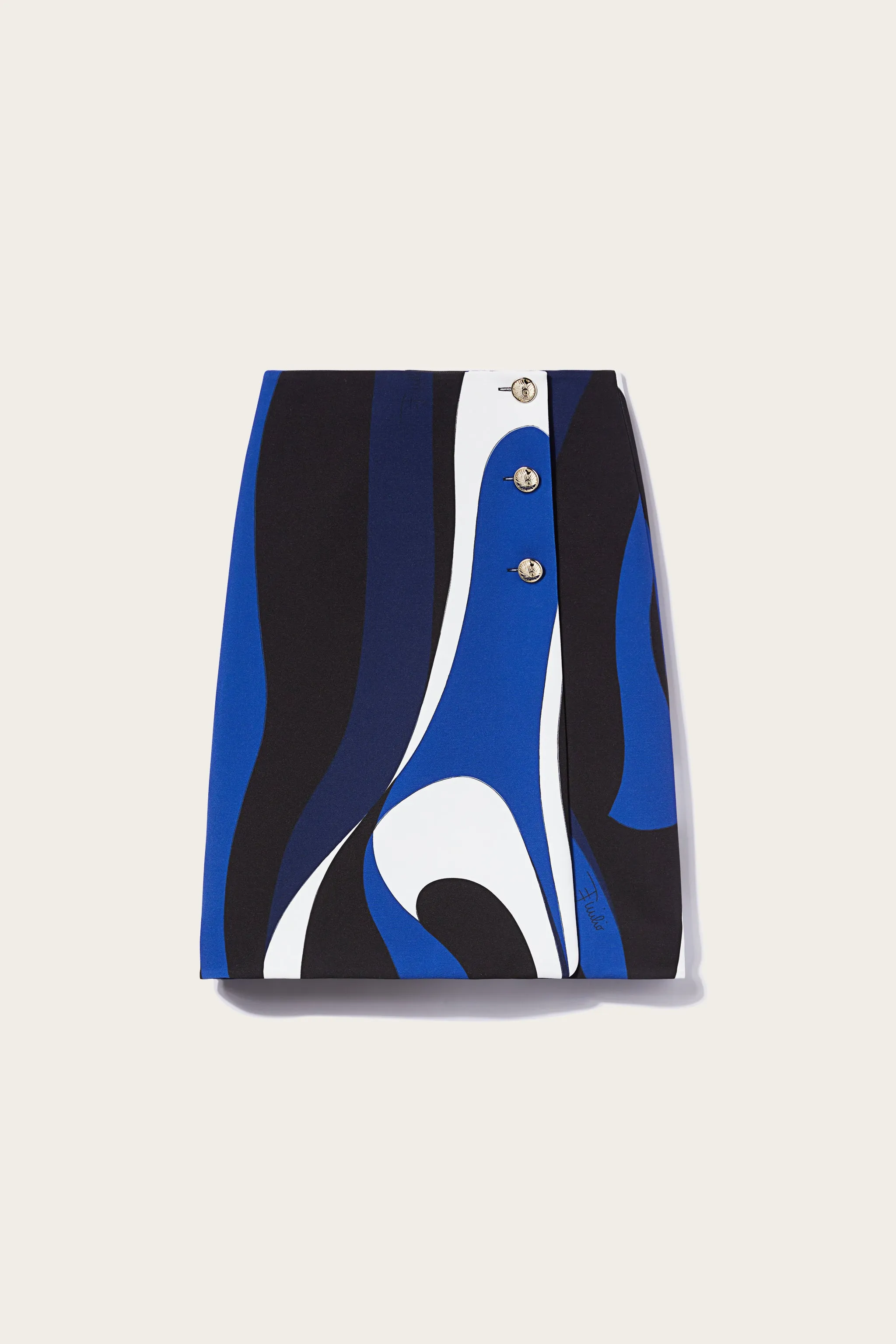 Marmo-Print Wrap Skirt