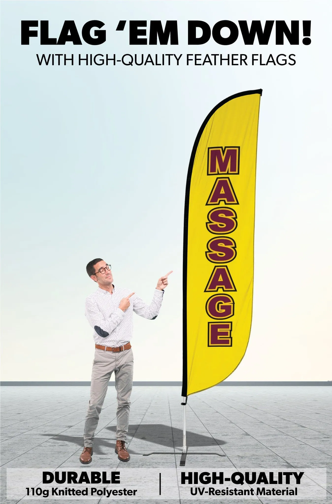 Massage Feather Flag