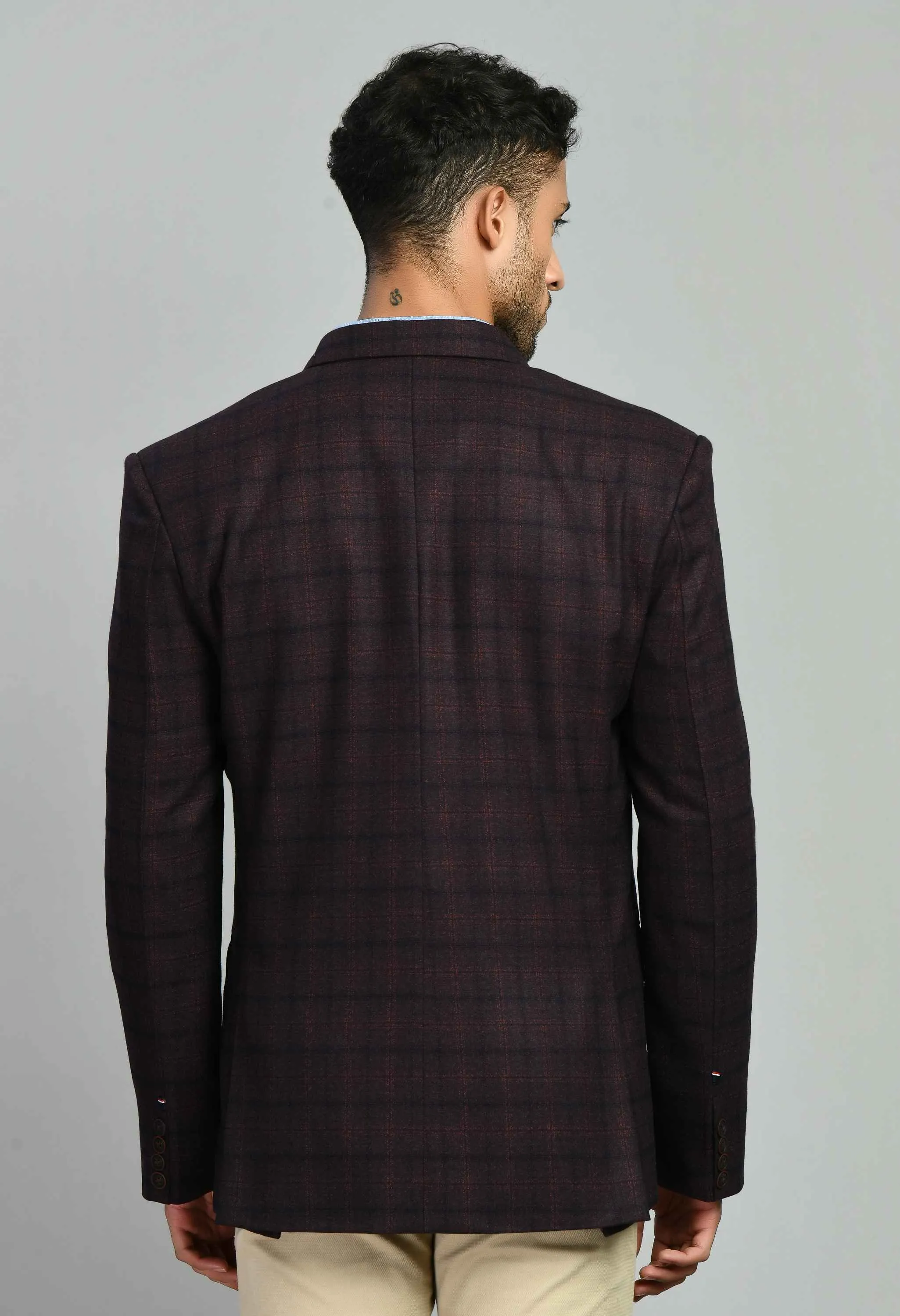 Men's Checks Slim Fit Casual Blazer