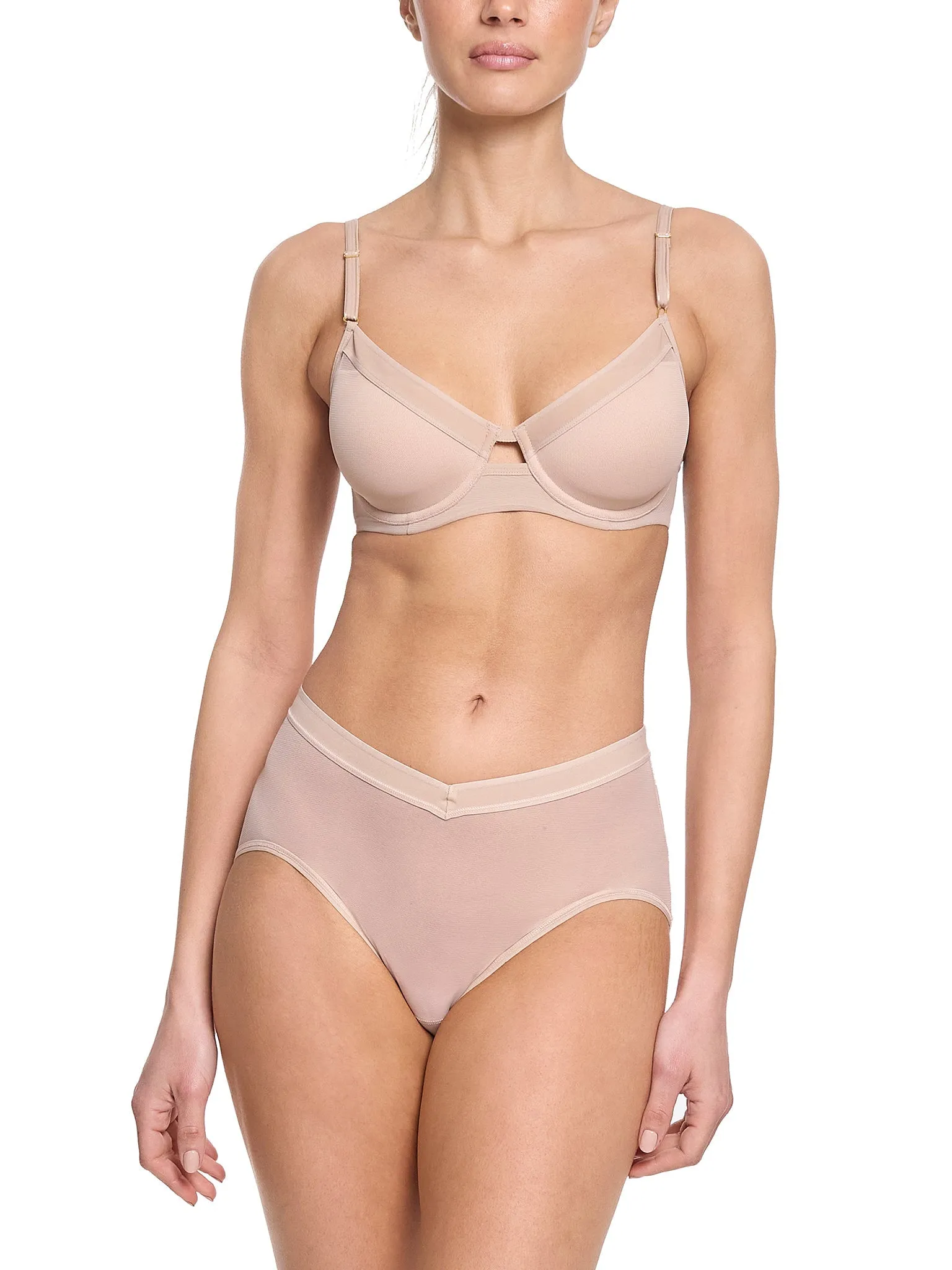 Mesh High Cut French Brief Chai