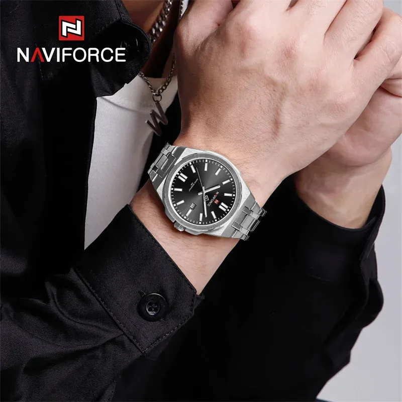 NAVIFORCE 9226 Brand Original Men Watch Stainless Steel Strap Business Waterproof Quartz Wristwatch